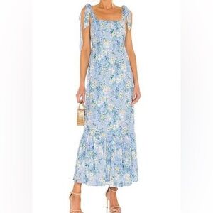 Yumi Kim Rosette Maxi Dress in Eden Blue Women’s XXS